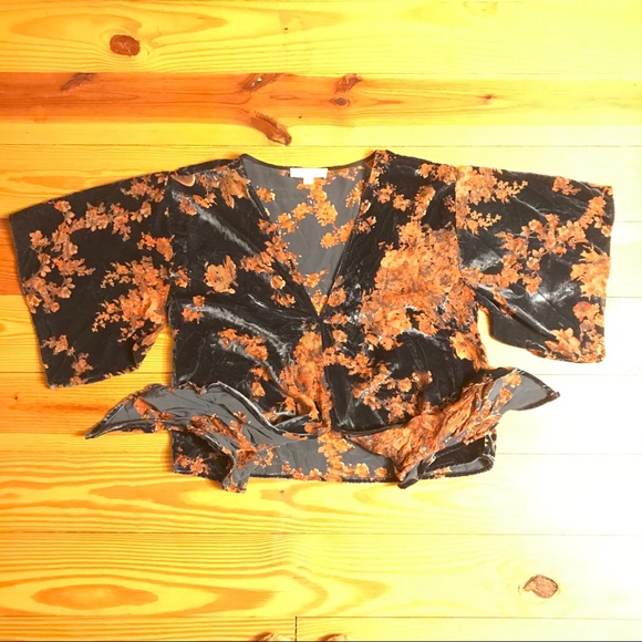 Lovestitch Boho Velvet Crop Top, EUC, M - Picture 10 of 14